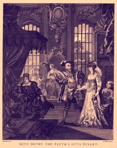 Koning Hendrik VIII en Anne Boleyn door William Hogarth