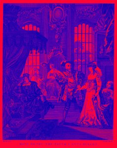 Koning Hendrik VIII en Anne Boleyn door William Hogarth