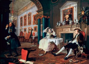 Marriage A-la-Mode: 2. Het tête-à-tête, 1743 door William Hogarth