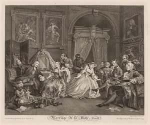 Huwelijk à la Mode: De Toiletscene door William Hogarth
