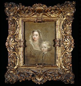 Mary Edwards Hamilton en haar zoon, Gerard Anne door William Hogarth