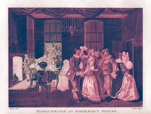 Maskerade in Somerset House door William Hogarth door William Hogarth