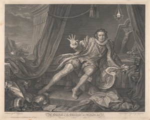 Mr. Garrick in de rol van Richard de Derde - "Richard III," Act V, Scene VII