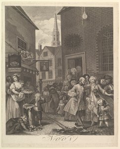 Middag De vier tijden van de dag door William Hogarth
