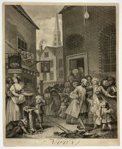 Middag, plaat twee uit De vier tijden van de dag door William Hogarth