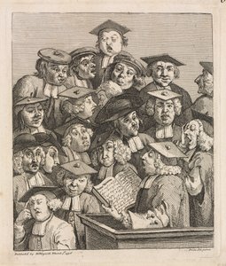 Geleerden bij een lezing door William Hogarth