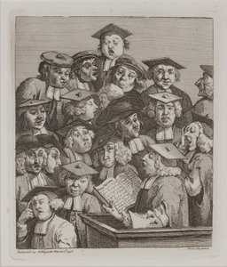 Scholieren bij een lezing, 3 maart door William Hogarth