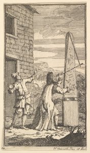 Sidrophel Onderzoekt de Vlieger Door Zijn Telescoop, Zeventien Kleine Illustraties voor S..., 1721-26 door William Hogarth