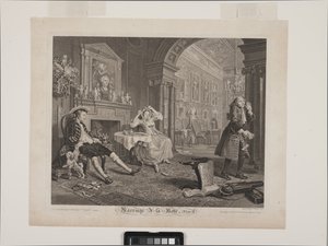 Het Ontbijttafereel: Huwelijk À La Mode, Plaat 2 door William Hogarth