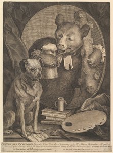 De vechtersbaas (karikatuur van Charles Churchill) door William Hogarth