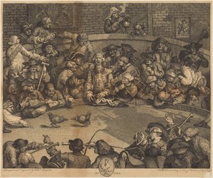 De hanengevechtplaats door William Hogarth