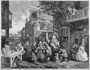 De verkiezing II: stemmen werven, gegraveerd door Charles Grignion (1717-1810) 1757