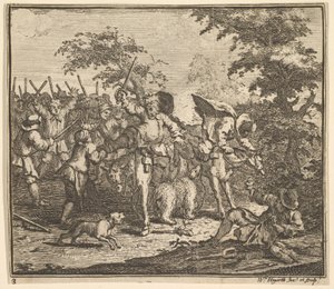 De ontmoeting met Talgol en Magnano Zeventien kleine illustraties voor Samuel Butler..., 1721-26 door William Hogarth