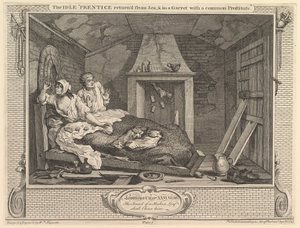 De luie leerling teruggekeerd van zee en in een zolderkamer met een gewone prostituee..., 30 september 1747