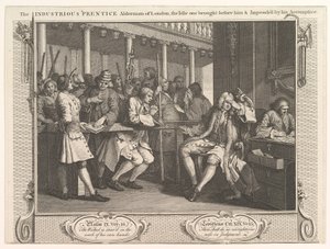 De ijverige leerling wethouder van Londen, de luie voor hem gebracht, 30 september 1747 door William Hogarth