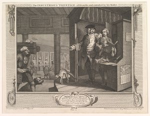 De IJverige Leerling een Favoriet en Vertrouwd door zijn Meester Industrie, 30 september 1747 door William Hogarth