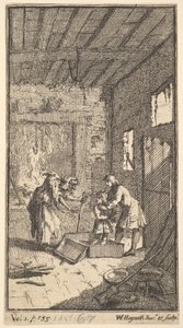 De nieuwe metamorfose, plaat 4: Invidiosa bevrijdt Fantasio door William Hogarth