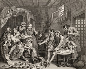 De gevangenisscène, plaat VII uit 