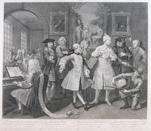 The Rakes Levee, plaat II, uit A Rakes Progress, 1735
