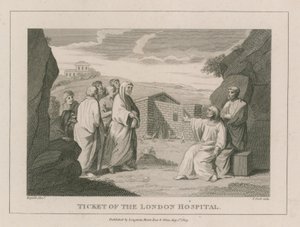 Ticket van het London Hospital door William Hogarth