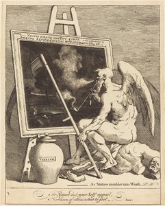 Tijd rookt een schilderij door William Hogarth