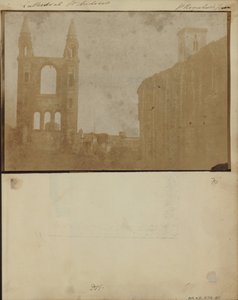 De oostelijke gevel en zuidelijke zijbeuk van de kathedraal van St. Andrews met de St. Regulus-toren, vanuit het noordwesten door William Holland Furlong