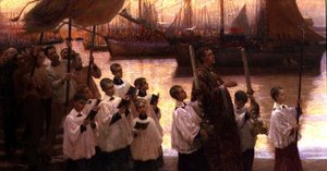 De kerk in Cornwall: een processie op Rogation Day