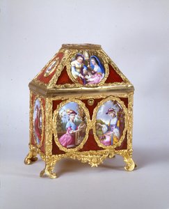 George III kist met een verge horloge in de stijl van James Cox, ca. 1770 door William Hopkins Craft