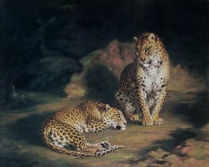 Een paar luipaarden, 1845 door William Huggins