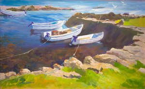 Rotsachtige haven door William Ireland