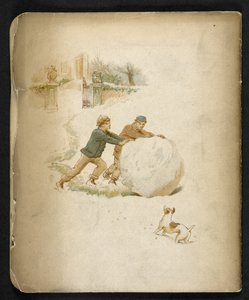 Kinderen en een sneeuwbal. Het Vakantietreintje: een lied van 