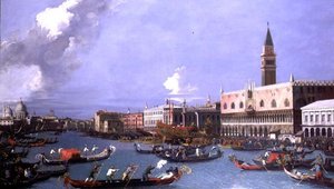 De Bucintoro keert terug naar de Molo op Hemelvaartsdag, Venetië
