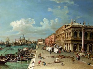 Uitzicht op de Molo richting de ingang van het Canal Grande, Venetië