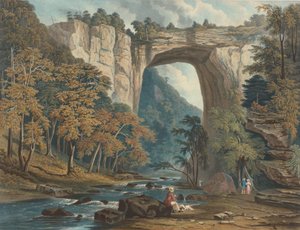 Uitzicht op de Natural Bridge, 1835