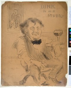 Dink in zijn studio, ca. 1895 door William James Glackens