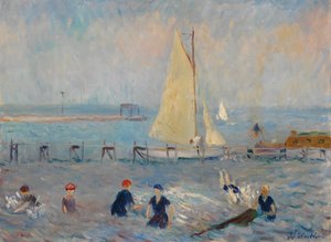 Zeegezicht met Zes Baders, Bellport door William James Glackens