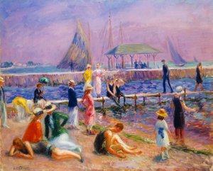 Stadspier - Blue Point, Long Island door William James Glackens