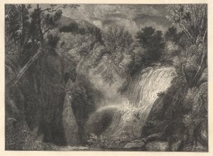 Landschap met twee watervallen