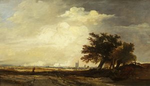 Landschap met kerk, ca. 1839 door William James Muller