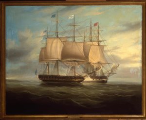 Shannon en Chesapeake in gevecht, 1813 door William John Huggins