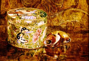 Studie van China en schelpen