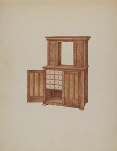 Kast, met ivoren sleutelgaten, ca. 1937