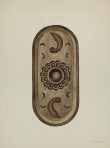 Detail, zijkant van biechtstoel, 1937 door William Kieckhofel