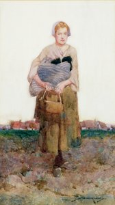 Een Jonge Vrouw die een Bundel Draagt door William Lee Hankey