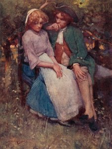 Illustratie voor The Deserted Village door Oliver Goldsmith door William Lee Hankey