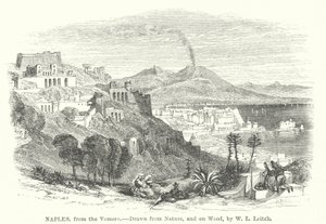 Napels, vanaf de Vomero (gravure) door William Leighton (after) Leitch