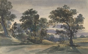 Een parklandschap bij schemering, ca. 1879