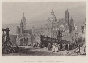 De Kathedraal (Madre Chiesa) in Palermo door William Leighton Leitch