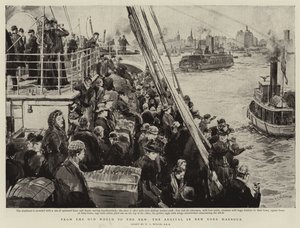 Van de Oude Wereld naar de Nieuwe, de Aankomst in de Haven van New York