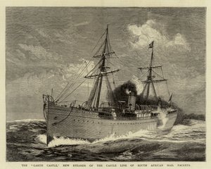 Het Garth Castle, nieuwe stoomboot van de Castle Line of South African Mail Packets